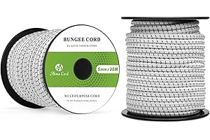 ABMA CORD Elastic Shock Cord 100% Stretch Bungee Cord for Bungee Straps, Cargo Nets, Securing Items, Crafting Projects