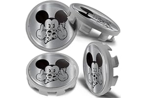 Biomar Labs 4 x 68mm Wheel Centre Alloy Hub Center Caps Hubcaps Compatible with Part Number 36136783536 Mouse Middle Finger Silver CBS 13