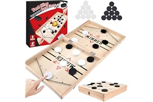 Vibbang Fast Sling Puck Spiel, 2 in1 Portable Shuffleboard Hockey Brettspiel, Tischhockey Eishockey Tischspiel, Hockey Speelgoed Fast Game Sling Pucks, Partyspiel für Eltern Kind Interaktion