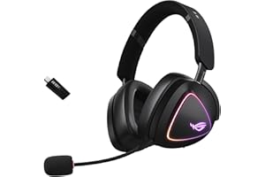 ASUS ROG Delta II - Auriculares Gaming inalámbricos (Controladores de 50 mm, ROG SpeedNova, micrófono 10 mm, 153 h de batería, DualFlow, BT, 2.4 GHz, 3.5 mm, para PC, Switch, PS4, PS5, Xbox), Negro