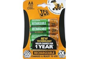JCB AA NiMH Rechargeable Batteries - Jcb aa 1200MAH rechargeable batteries (Card of 4)