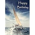 doodlecards Male Happy Birthday Sailing Boat Birthday Card Medium Size with Plain Envelope