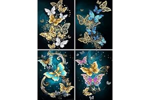 YAOYIN Diamond Painting, 4 pièces de peinture diamant pour enfants, diamond painting accessoires pour cadeau, adultes et enfants