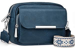 VOBUKE Bolso Bandolera Mujer Mediano Cuero PU Bolsos Mujer Bandolera para Movil Bolso de Hombro Pequeña para Damas Mujeres Bolso Cruzado con 3 Compartimentos Grandes y 12 Ranuras para Tarjetas