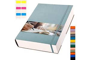 EMSHOI Tagebuch-Notizbuch zum Schreiben, 400 Seiten, 100 g/m², A4, groß, liniert, Softcover, Leder, Bibel-Tagebücher für Damen und Herren, Notizbücher, College, liniert für Arbeitsorganisation,