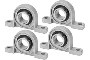 HiPicco Pillow Block Bearing, 4Pcs KP005 Flange Mounted Pillow Bearings - Bore 25mm/0.98" ID Self Alignment Zinc Alloy Plummer Block Bearing for Diameter 25mm Linear Shaft Rod