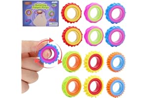 MWRWRR 12 Stück Fidget Ring Toys für Kinder Erwachsene, Finger-Spinner-Ringe, Zappelspielzeuge für Kinder, Sensorik Autismus für Spielzeug, Anti Stress Autismus Spielzeug, Fidget Squishy Toy