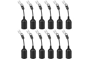 PANGTON VILLA 10 Stück E27 Ersatzfassung, Renovierfassung Lampenfassung Baufassung mit Kabel, 4A 250V Baustellenfassung, Glühbirnen Fassung für Renovierfassung Baustellenfassung 60 Watt