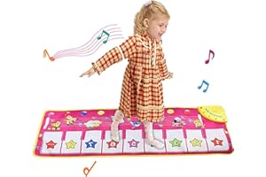 GZMY Piano Music Dance Mat, Educational Music Toys for 1-6 Year Old Girls Boys Toddlers Infant Kids Gifts for 2-6 year Old Boys Girls Birthday Present