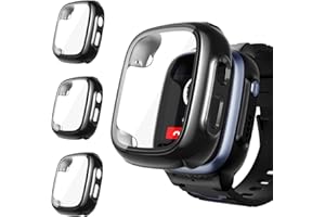 Upeak 3 sztuki etui ochronne do XPLORA X5 Play Kids ochrona wyświetlacza, twarde etui ze szkła pancernego, folia ochronna, odporna na zarysowania i uderzenia obudowa okrągła ochrona Case Cover for X5 Play zegarek dla dzieci, czarny