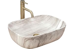 Rea Lavabo sobre Encimera Belinda Fresno Lavabo 33 x 46 x 13,5 cm Cerámica (Imitación Piedra)