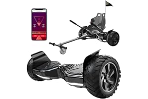 RCB Hoverboard and Kart Bundle for Kids with Hoverkart Set，SUV Hoverboard with APP Control, All Terrain 8.5 '' Hummer with Bluetooth for Self-Balanced Hoverboards, Gift for Kid and Adult