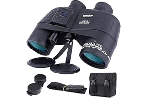NEYLANG Binocolo Marino Militare 7x50 HD per Adulti, Bussola con Display LCD HD e Pressione Dell'aria, Perfetto per Navigazione, Canottaggio, Pesca, Caccia, Birdwatching