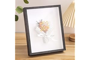 FAVORTALK Deep Picture Frame Shadow Boxes - 12X8 Photo Frames for Crafts 3D Box Display with Panel for Photos (Black428,Depth 3cm)