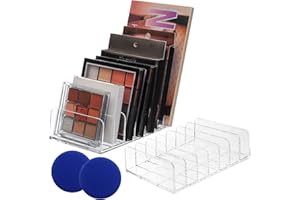 DAJMAIEZ 2 Pcs Eyeshadow Palette Organiser, Acrylic Makeup Organiser Plate Pallets, Cosmetic Storage Make Up Organiser, Plastic Acrylic Makeup Organizer with7 Divided for Vanity Bathroom Organiser Storage