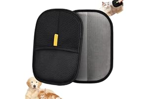 YARDPOEM Double-Sided Pet Hair Remover Gloves for Dog & Cat | Anti-Static Pets Grooming Gloves | Reusable Cleaning Gloves for Dogs & Cats(1pcs)