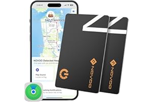 NOVOO Air Tag Karte Wallet Tracker Card Thin 1,6mm Smart Bluetooth Tag 6 Jahre Batterielebensdauer Kompatibel mit Apple Wo ist? APP (nur iOS),GPS Item Finder für Geldbörse,Gepäckanhänger - 2 Pack