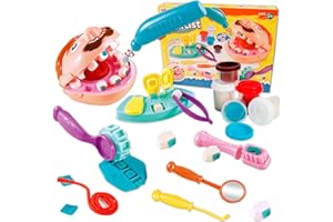 VBACALA Plastilina Dentista Juguete, 13PCS Accesorios Kit Plastilina Herramientas Plastilina Dentista,Juego de rol Partir de 3 Años
