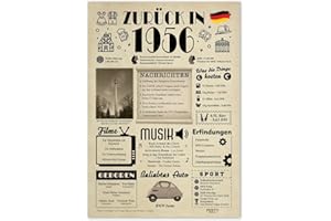 FestySpark Geschenke zum 69 Geburtstag Frau und Mann - Deko 69. Geburtstag Mann - Geburtstagskarte 69 Frau - Geschenke für Frauen ab 69 Jahre - Karte 1956 Geburtstag - Geburtstagsgeschenk [Format A4]