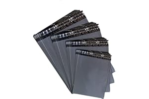 100 Mixed Grey Mailing Bags | Assorted Small to Large Grey Poly Mailer Bags for Posting Shipping Postage Packing Parcels | 6 x 9” | 9 x 12” | 10 x 14” | 12 x 16” | 4 Sizes - 25 of Each | BubblePost