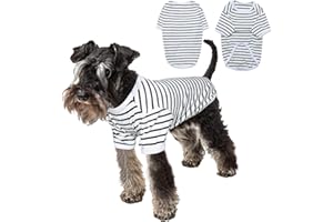 PetSmiler Maglioncino Cane - Maglioncino Cane Taglia Piccola Media, Maglia Cane Gatti Maglione Cane a Righe Magliette per Cani Elasticizzata, Maglioncino Chihuahua Bulldog Francese (Nero XXL)
