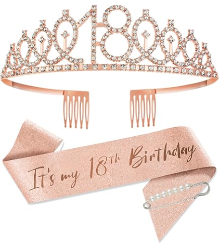 Serviettes Papier Anniversaire 18 Ans - Lot De 40, Rose Or, 33x33cm - Décoration Fête, Cadeau