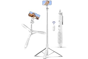 SELFIESHOW Perche à Selfie Trépied, 179CM Trepied Smartphone Extensible en Aluminium avec Télécommande Selfie Stick Trepied Rotative à 360° pour iPhone et Android, Enregistrement Vidéo, Blogage, Streaming