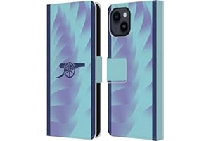 Head Case Designs Officially Licensed Arsenal FC Third 2024/25 Kit Leather Wallet Case Compatible With Apple iPhone 15