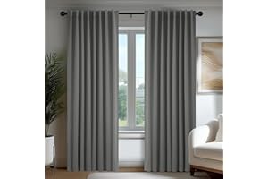 Deconovo Tende Oscuranti per Interni 140x270 cm, 2 Pezzi, Grigio Chiaro - Termiche Isolanti e Moderne con 3 Modi di Montaggio - Ideali per Finestre Camera da Letto e Soggiorno