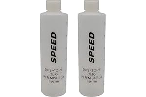 EUREX Speed N. 2 Misurini Dosatori olio per miscela 250 ml con tappo, scala graduata e percentuali 2-4% 2,5-5% 3-6%…
