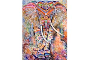 TRANSINO DIY 5D Diamond Painting Kit Completo Punto de Cruz Diamante,Elefante Animal Pintura de Diamantes 30x40cm,Pintar con Diamantes Kits,Cuadro de Diamantes Manualidades para Decoración de Pared