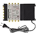 PremiumX X PXMS 9/8 Multiswitch with Power Supply Multiswitch 2 SAT for 8 Subscribers Satellite Splitter Digital HDTV Full HD 4K UHD 8K