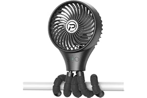 AMACOOL Portable Baby Stroller Fan, Auto Oscillating Battery Operated Fan, Flexible Tripod Clip On Fan with 3 Speeds Rechargeable Handheld Personal Fan Car Seat Crib Wagon Bike Treadmill Camping Travel…