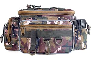 ‎LIXADA Lixada Tragbare Angelgerät Tasche, Outdoor Single-Schulter Angeltasche, Angeln Taille Bauchtasche Pack, Angelköder Tackle Utility Storage Bag