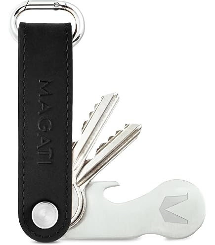 Smart Key Organizer Keychain, 100% Real Leather Compact Key Holder