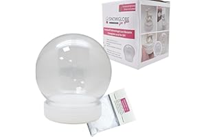 ‎SNOWGLOBE FOR YOU - DO IT YOURSELF Bastelset DIY Schneekugel Kunststoff m. 1 x Schnee | Do it Yourself Schneekugelset Kugel | runde Form 90 x 110mm | Sockel weiß | doppelter Boden | 40134