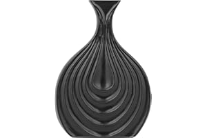 BELIANI Wazon dekoracyjny czarny kamionkowy 25 cm stołowy na kwiaty