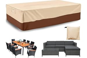 Aipwerer Pokrowiec na stół zewnętrzny, wodoodporny pokrowiec na stół zewnętrzny, pokrowiec na meble ogrodowe, wodoodporne pokrowce na stoły i krzesła, sofy, zestaw mebli ogrodowych (230 x 165 x 80 cm)