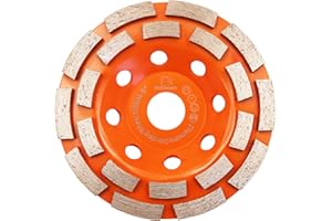 Concrete Diamond Grinding Cup Wheel,BRSCHNITT 125mm Angle Grinder Diamond Double Row Cutting Wheel for Grinding/Polishing/Cleaning Surface Grinding Granite, Concrete,Stone,Cement,Marble,Rock