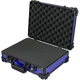 HMF 15500 Transport Case with Mesh Foam, Universal Case, 39 x 29 x 12 cm, Blue, 39 x 29 x 12 cm