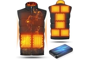TIAZHAN Heated Vest for Women, Heated Body Warmer with 9 Heating Zones,16000mAh Battery Heated Gilet Washable Winter Heating Waistcoat Jacket for Outdoor Skiing Riding Hiking Fishing (Power Bank is included)