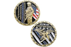 Joygulls Pièce de monnaie militaire de prière de l'officier de police américain Saint Michel