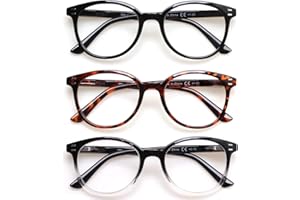 VisiWell 3 Pack Reading Glasses for Women and Men Spring Hinge Stylish Readers Black/Tortoise Readers for Men and Women