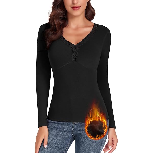 Body Thermique Femme Manches Longues - Micropolaire Chaud - Col En V élégant Pour Automne-hiver