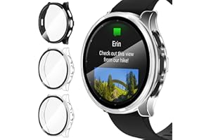 ivoler 3 Stück Hard PC Hülle mit Glas Displayschutz für Garmin Venu 3 45mm, Vollständige Abdeckung Schutzhülle Ultradünne Kratzfest Schutz Case, 2 Transparent + 1 Schwarz