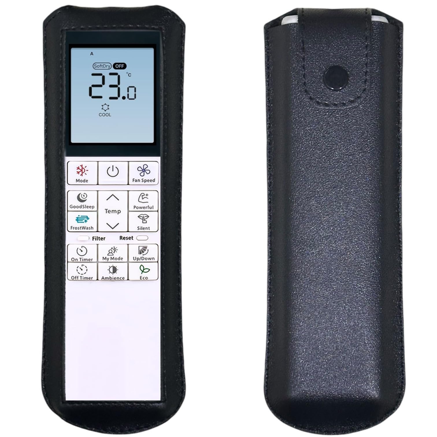 Zaoma Protective Case PU Leather Cover Holder Compatible for AC Remote Model No:. 272 Compatible for Hitachi Air conditioner and suitable for Split and window AC Remote Control Protective Case (Black)