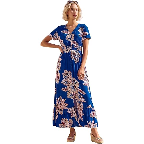 joe browns palm print dress Joe Browns Women's Palm Print Maxi Dress with Batwing Sleeves and Tie  Waist, Petite, Pink, UK 16 : Amazon.co.uk: Fashion