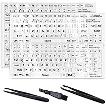 Adesivi Tastiera Bianchi US Layout - 2 Kit Con Pinzette E Pennello, Opachi - Foto 3