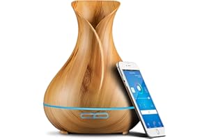 XIUWOUG Smart Alexa Aroma Diffuser für Ätherische Öle, 500ml Duftöl Diffuser Luftbefeuchter, Kompatibel Alexa/Google Home und App Kontrolle, Zeitpläne Erstellen, 7 Farb-LED, 4 Timer, Auto-Off, Super Leise