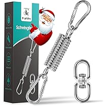 AMANKA Set Catena Per Sedia Sospesa - 2 Catene Da 50 Cm, 4 Moschettoni, Portata 230 Kg - Foto 4